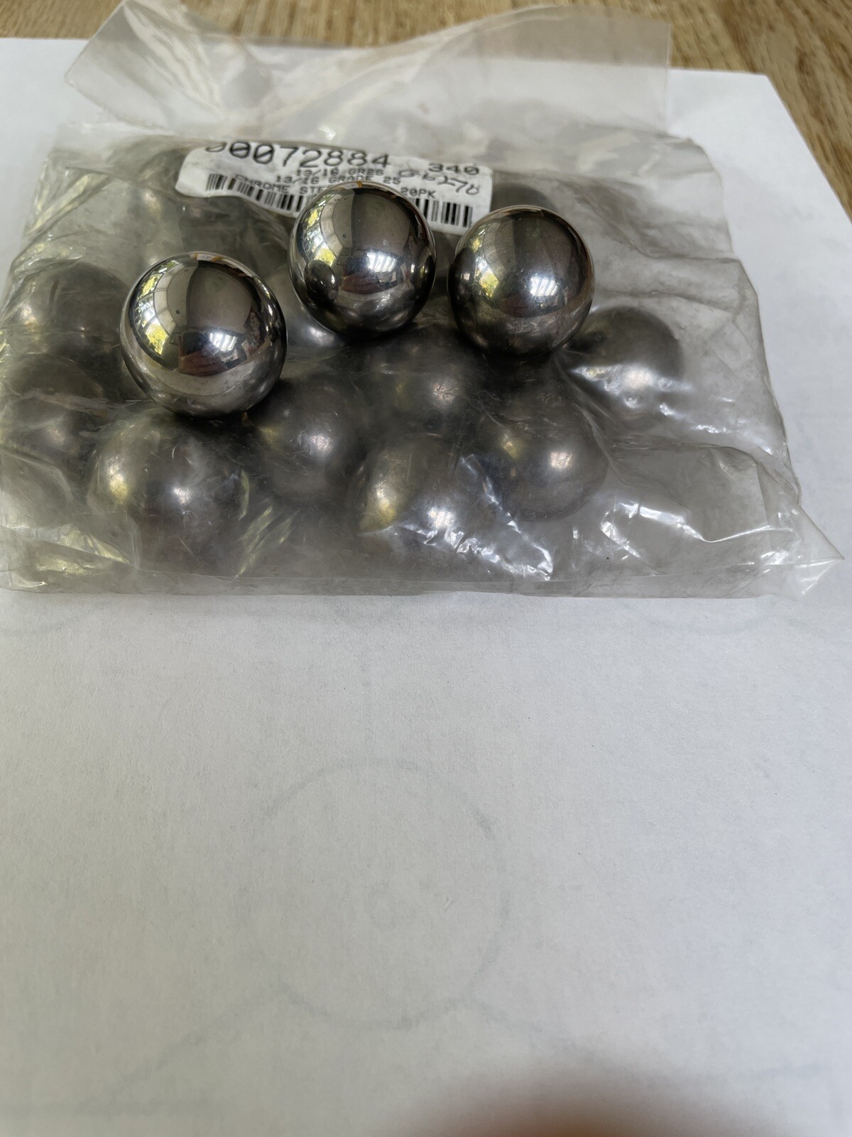 BALL PAK LOT OF 19 CHROME STEEL BALLS (GRADE 25, 13/16” DIA.)