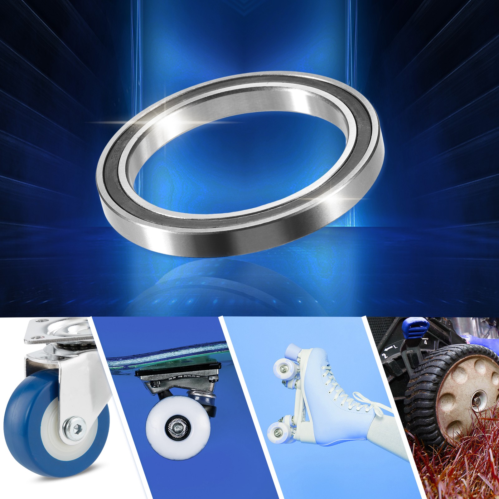 1pcs 6810-2RS 50x65x7mm Double Rubber Sealed Auto Deep Groove Ball Bearings