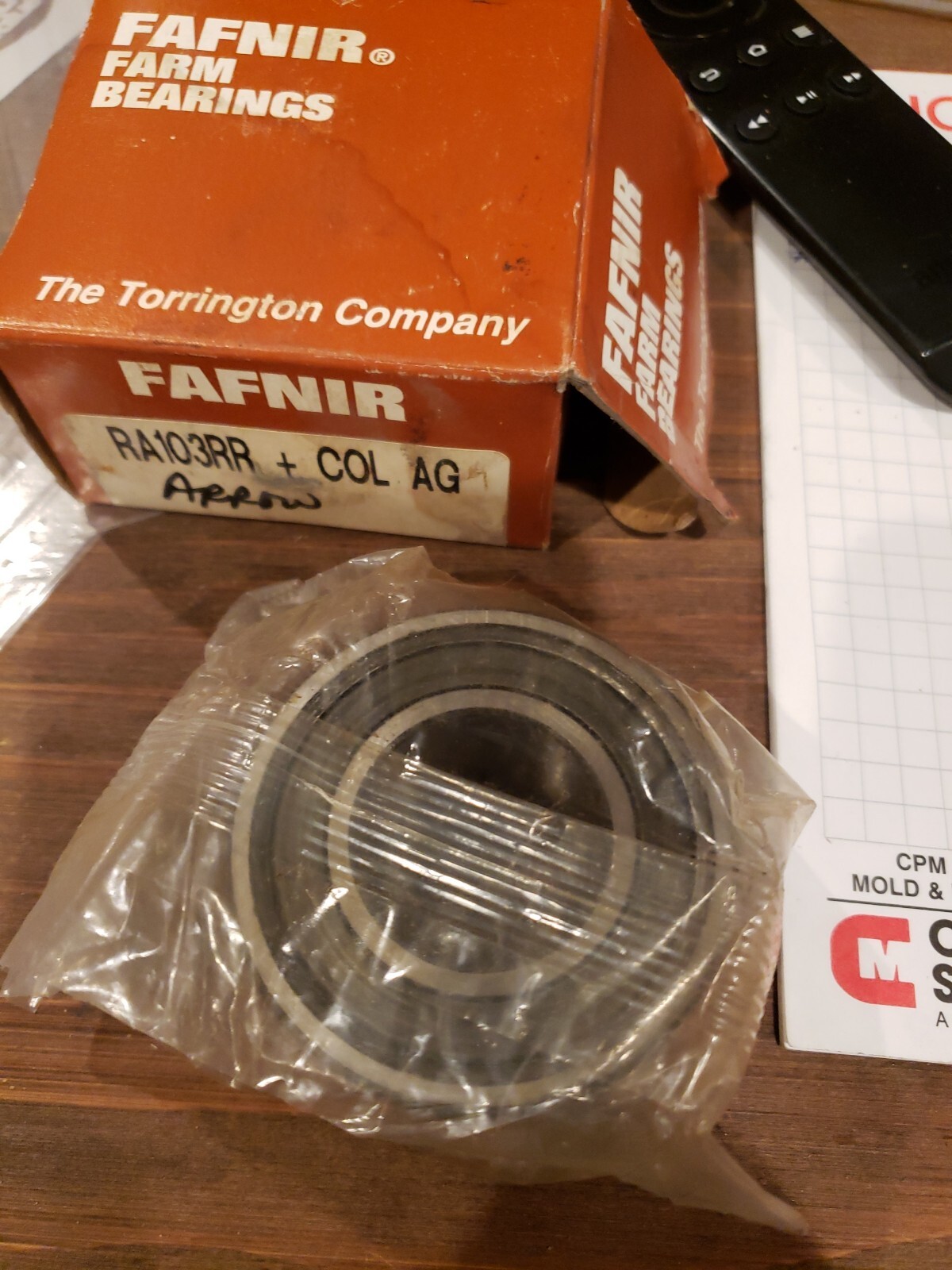 TIMKEN/FAFNIR RA103RR + COL AG INSERT BALL BEARING, 1-3/16″ BORE, 2.4409″ OD