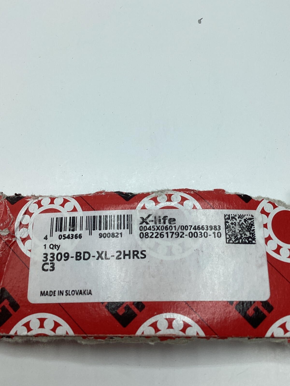FAG 3309-BD-XL-2HRS-C3 Double Row Angular Contact Bearing, X-life, Steel