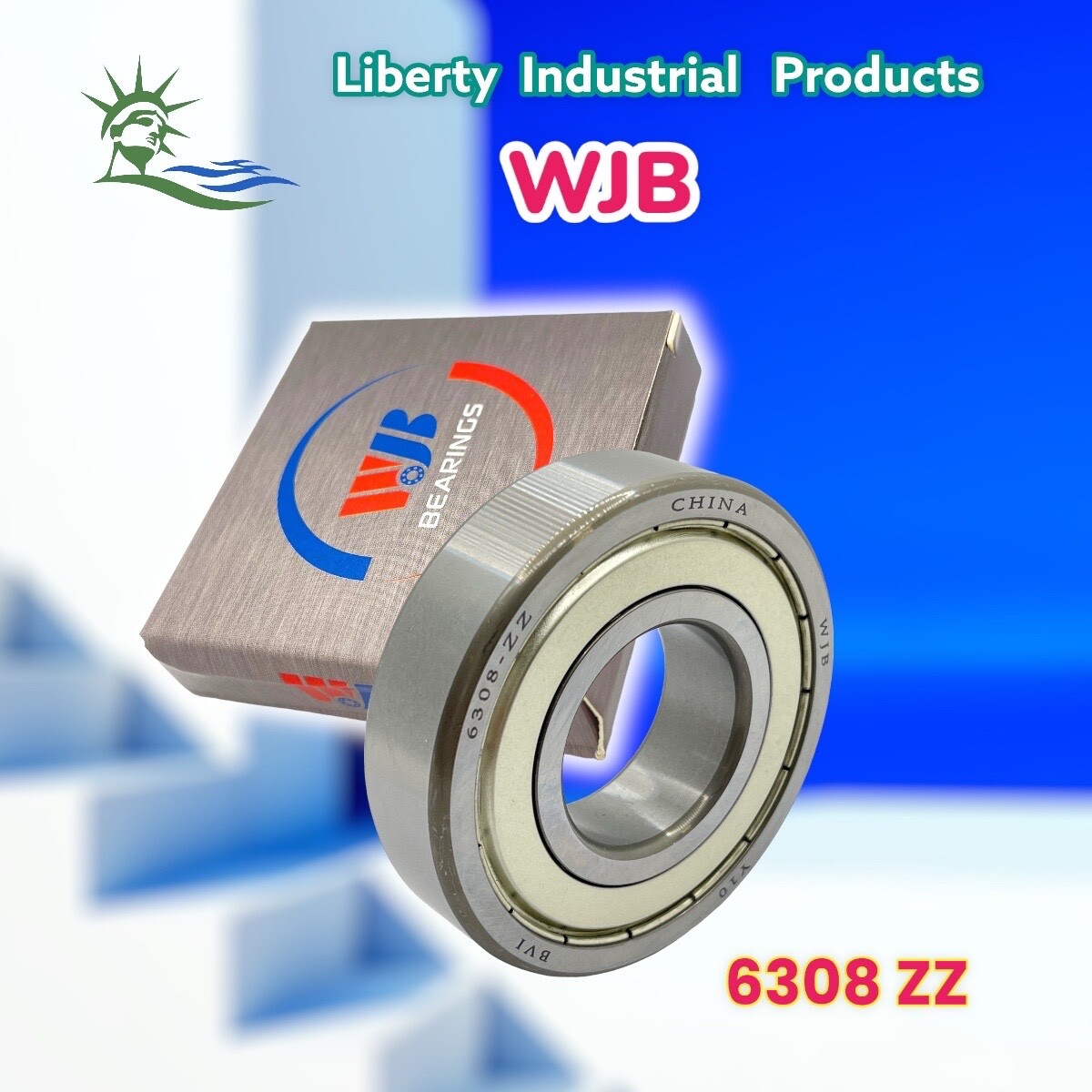 Ball Bearing 6308 ZZ WJB metal shield 6308-2Z bearings 6308ZZ By Premium Bearing