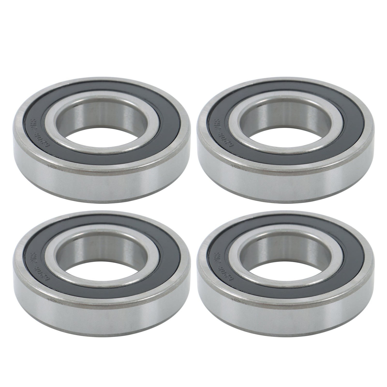 4pcs 6208-2RS Ball Bearings 40x80x18mm Double Rubber Sealed