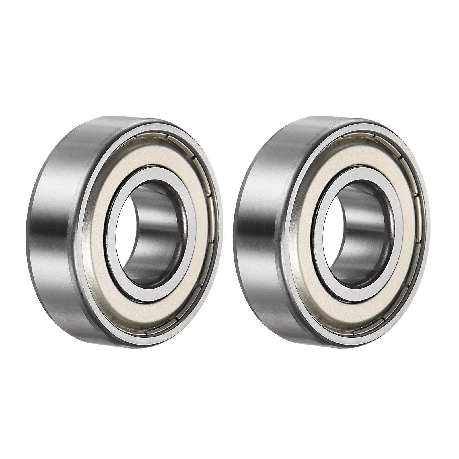 6203-2Z Deep Groove Ball Bearing,2pcs 17x40x12mm C3 Bearings,Silver Tone