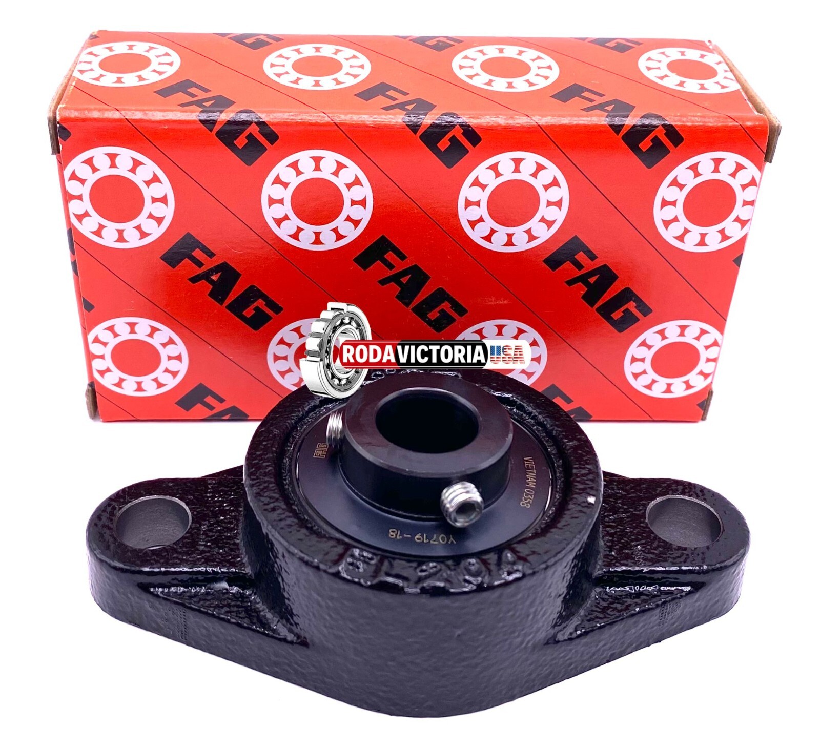 FAG UCFL202 10 J7 Housing and Bearing UC202-10 + FL204-J7 15.88x113x33.3 mm