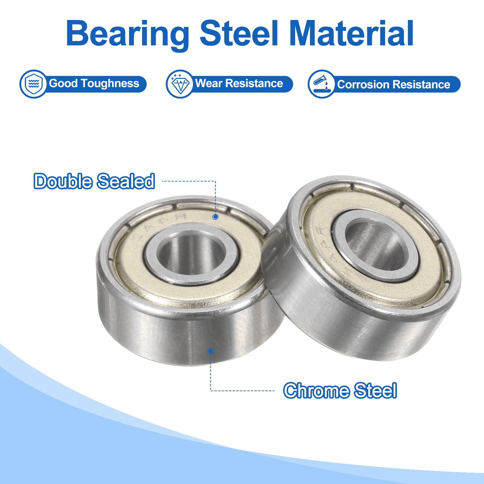 25pcs R4AZZ 1/4″ ID x 3/4″ OD x 9/32″ Height Z2 Ball Bearings Silver Tone