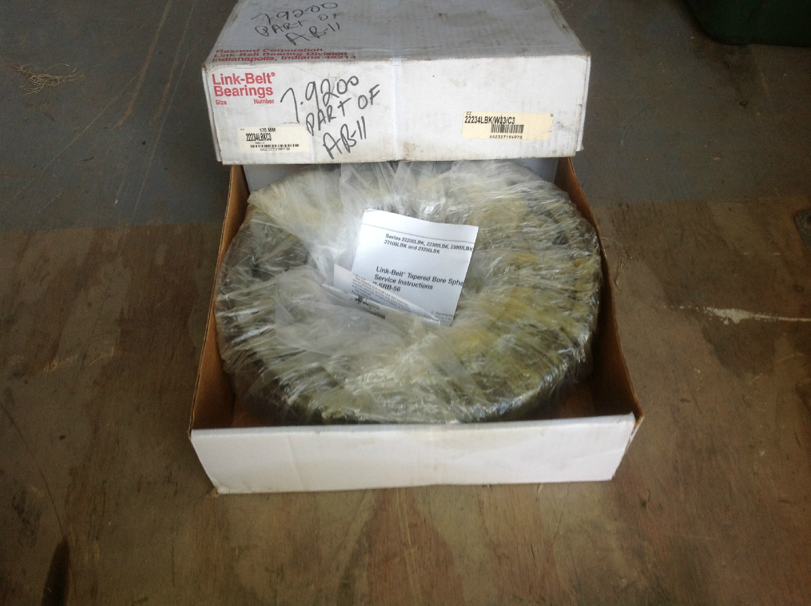 Link Belt 22234LBKC3, 170 mm ID Spherical Roller Bearing. New in Box