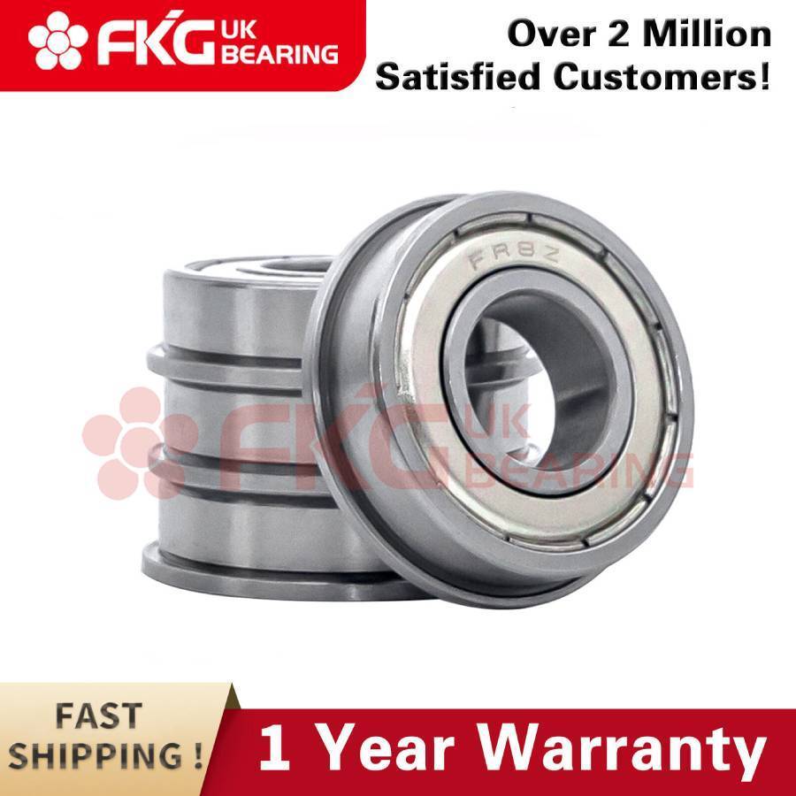 FKG FR8-ZZ Flanged Metal Shield Ball Bearings, 1/2″x1-1/8″x5/16″, FR8 ZZ (4 PCS)