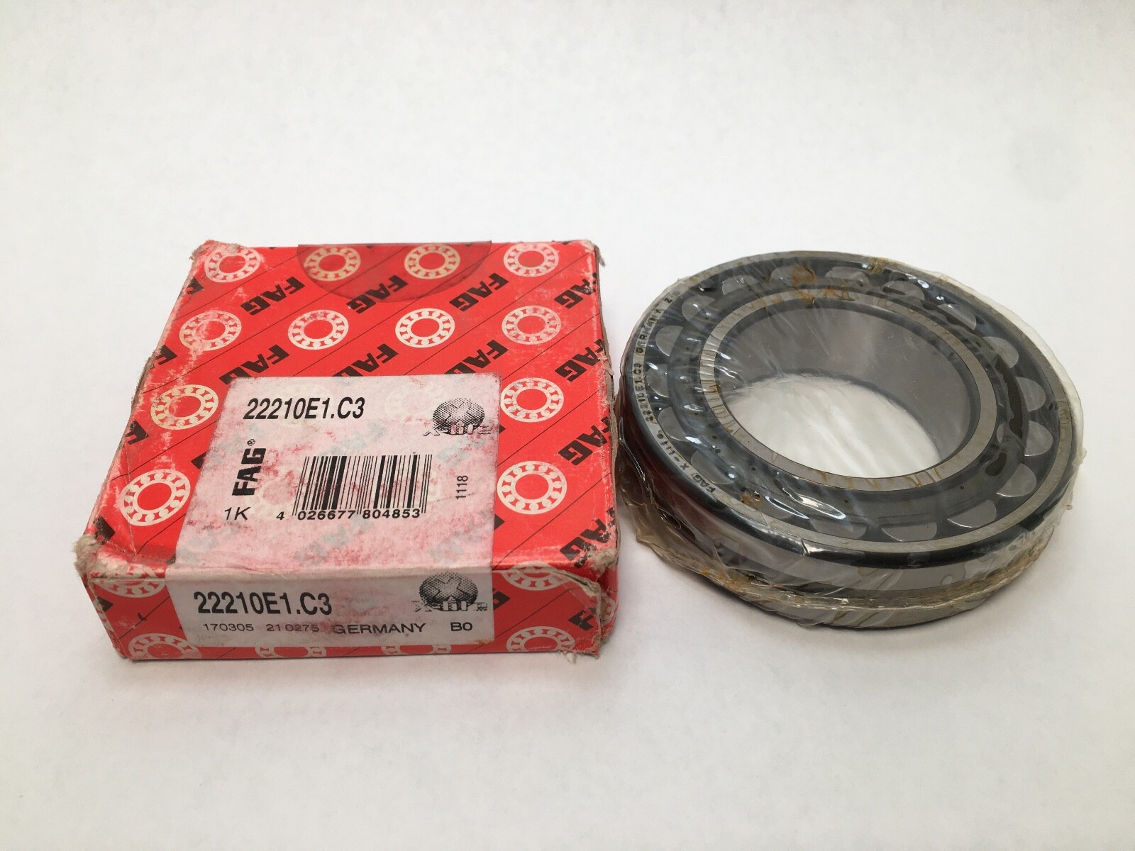 FAG 22210E1.C3 Spherical Roller Bearing 50x90x23 mm 22210 E1 C3 Germany