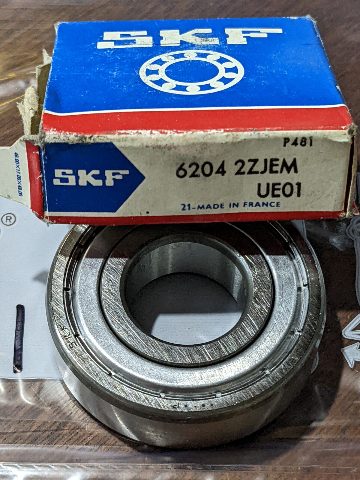 SKF Model: 6004-2ZJEM-UE01 Deep Grove Bearing. New Old Stock