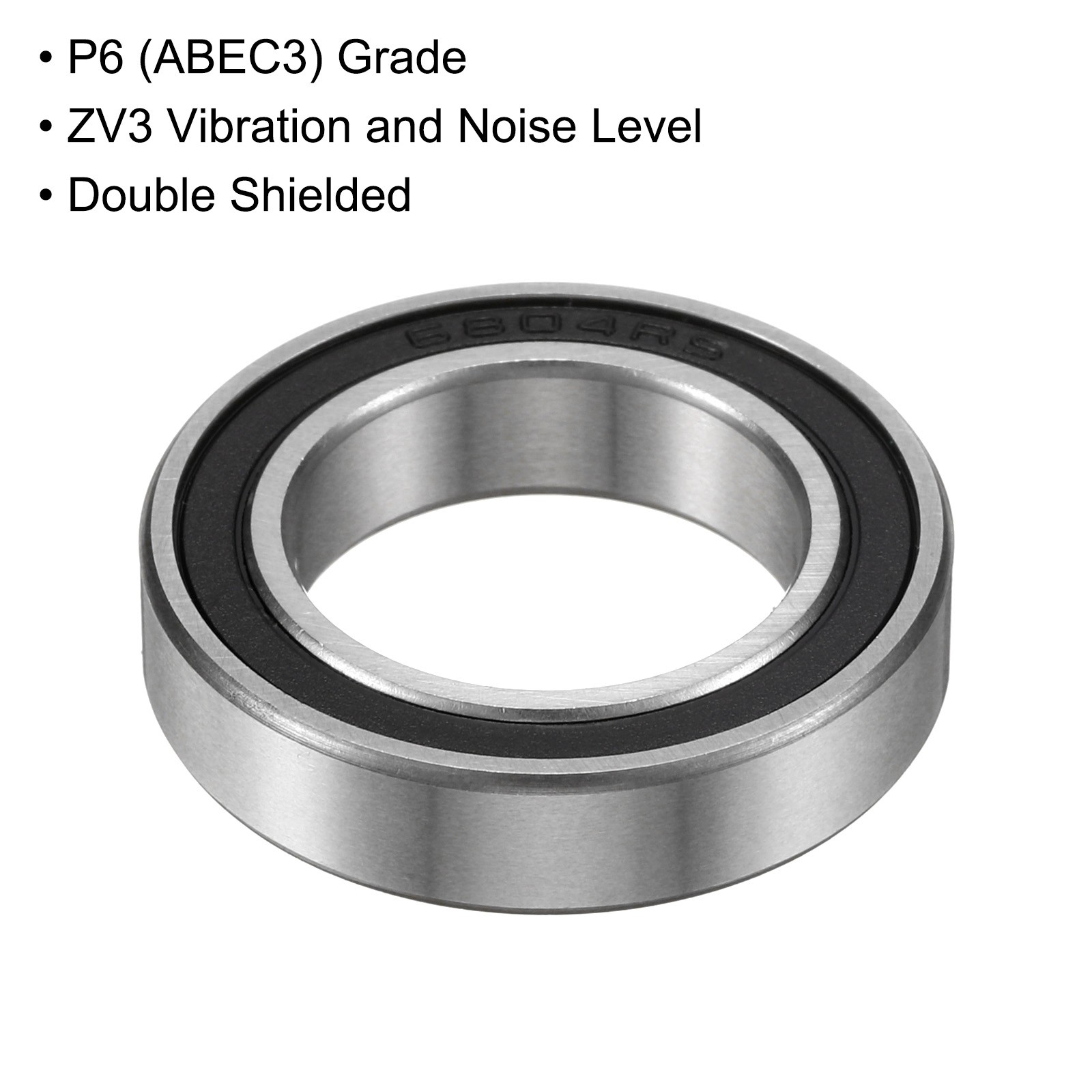 10pcs 6804-2RS Ball Bearing 20x32x7mm, Chrome Steel Rubber Seals, ABEC 3