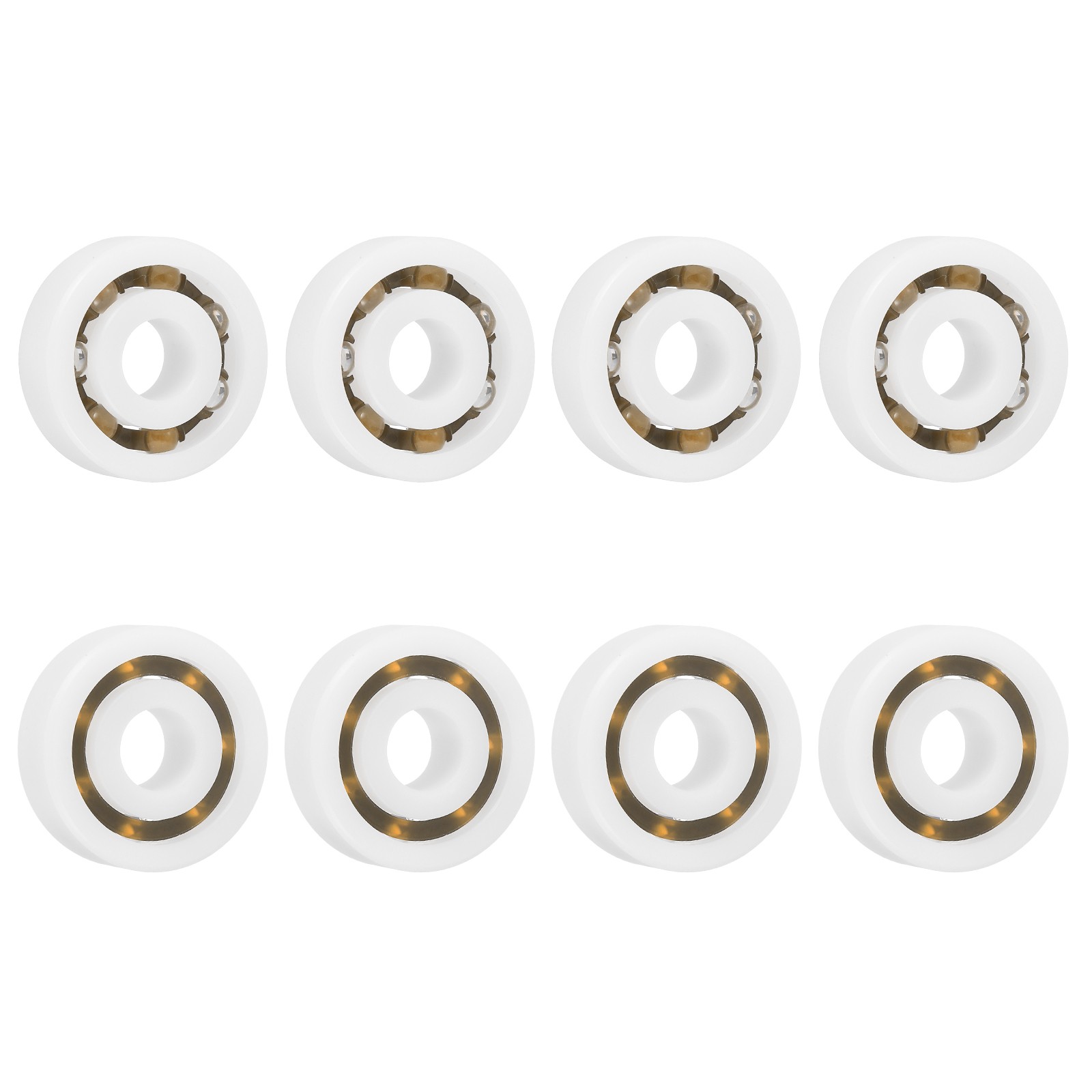 8Pcs 628 POM Plastic Bearings, 8 x 24 x 8 mm Deep-Groove Ball Bearings