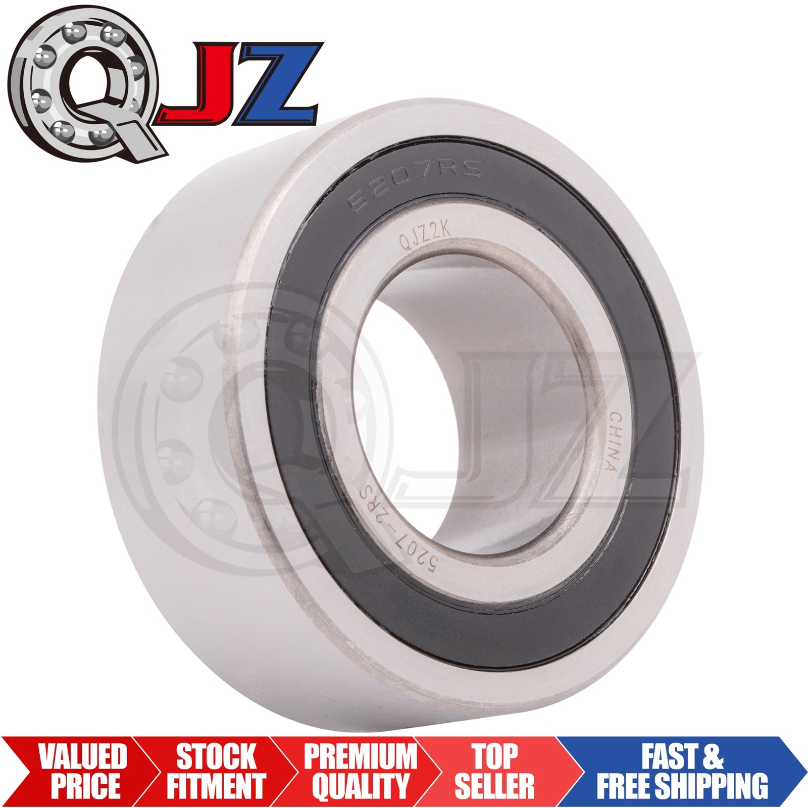 [Qty.1] 5207-2RS New Angular Contact Ball Bearing [35mm Bore x 72mm OD x 27mm W]