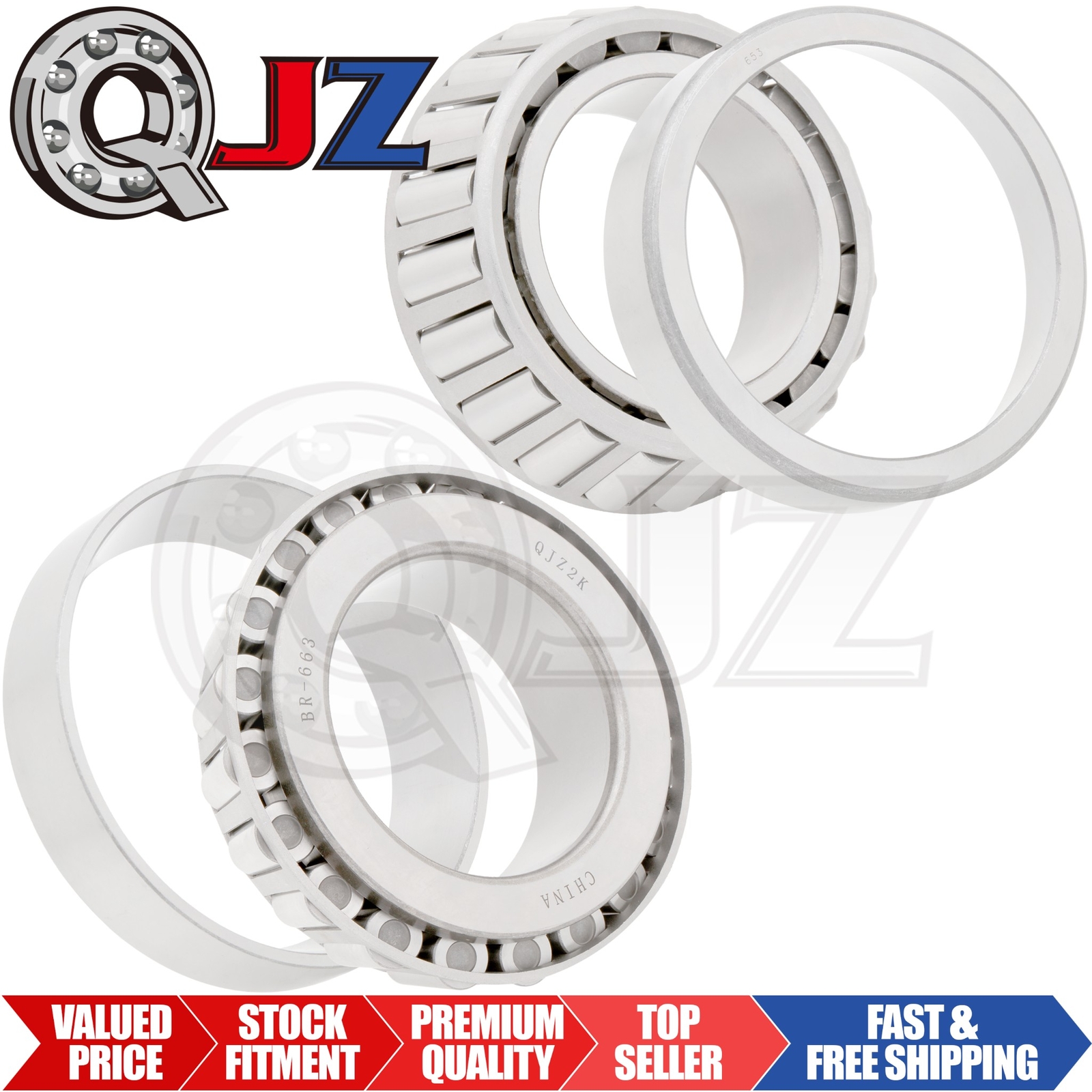 [Qty.2] New 663-653 Tapered Roller Bearing Set Cup & Cone [3-1/4″ ID x 1.625″ W]