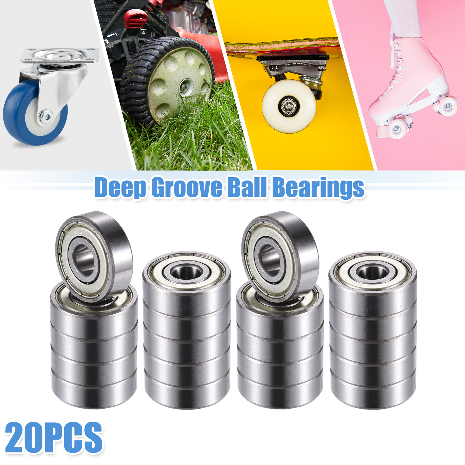 20pcs 627ZZ 7x22x7mm Double Metal Shield Single Row Deep Groove Ball Bearings