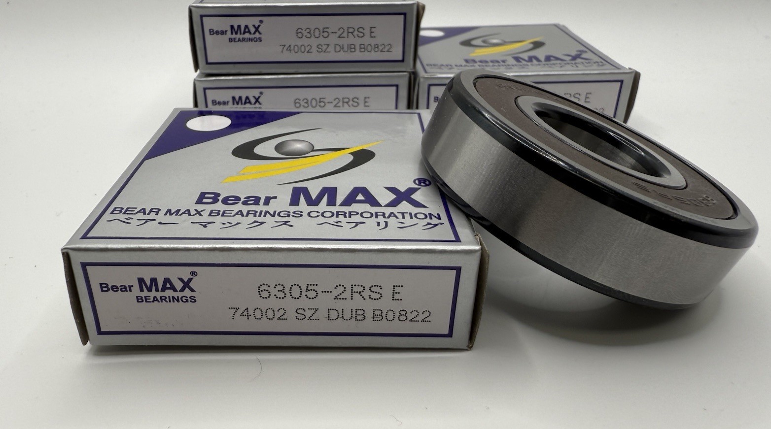 10 pcs BearMAX 6305-2RS 25x62x17mm Rubber Seal Deep Groove Ball Bearings 63052RS