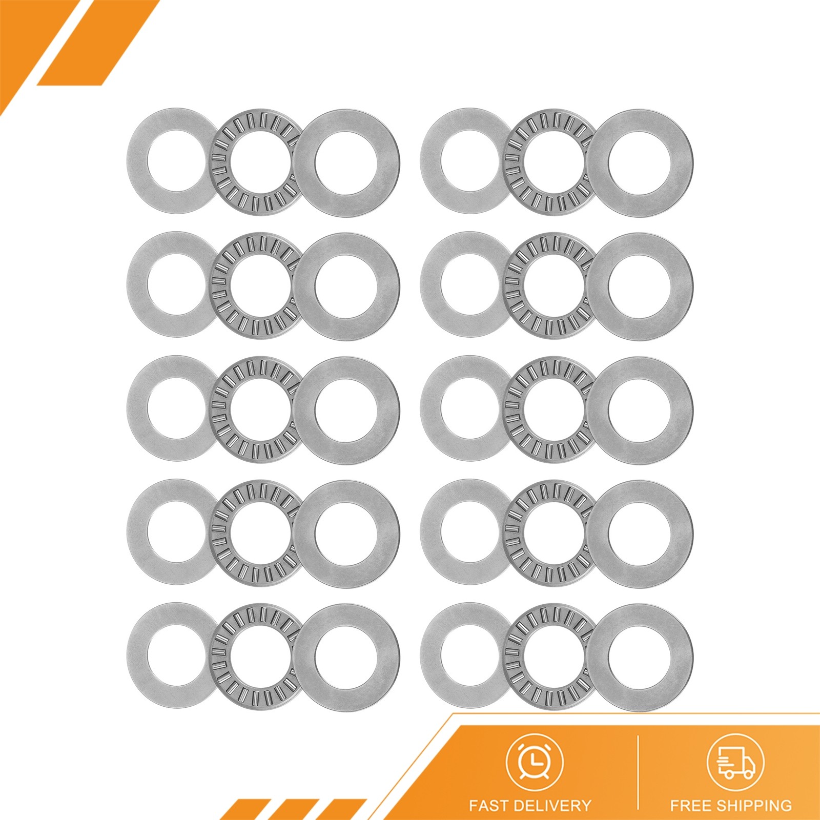 10pcs – TC1018 Thrust Needle Roller Bearings 5/8″x1-1/8″x5/64″ with Washers