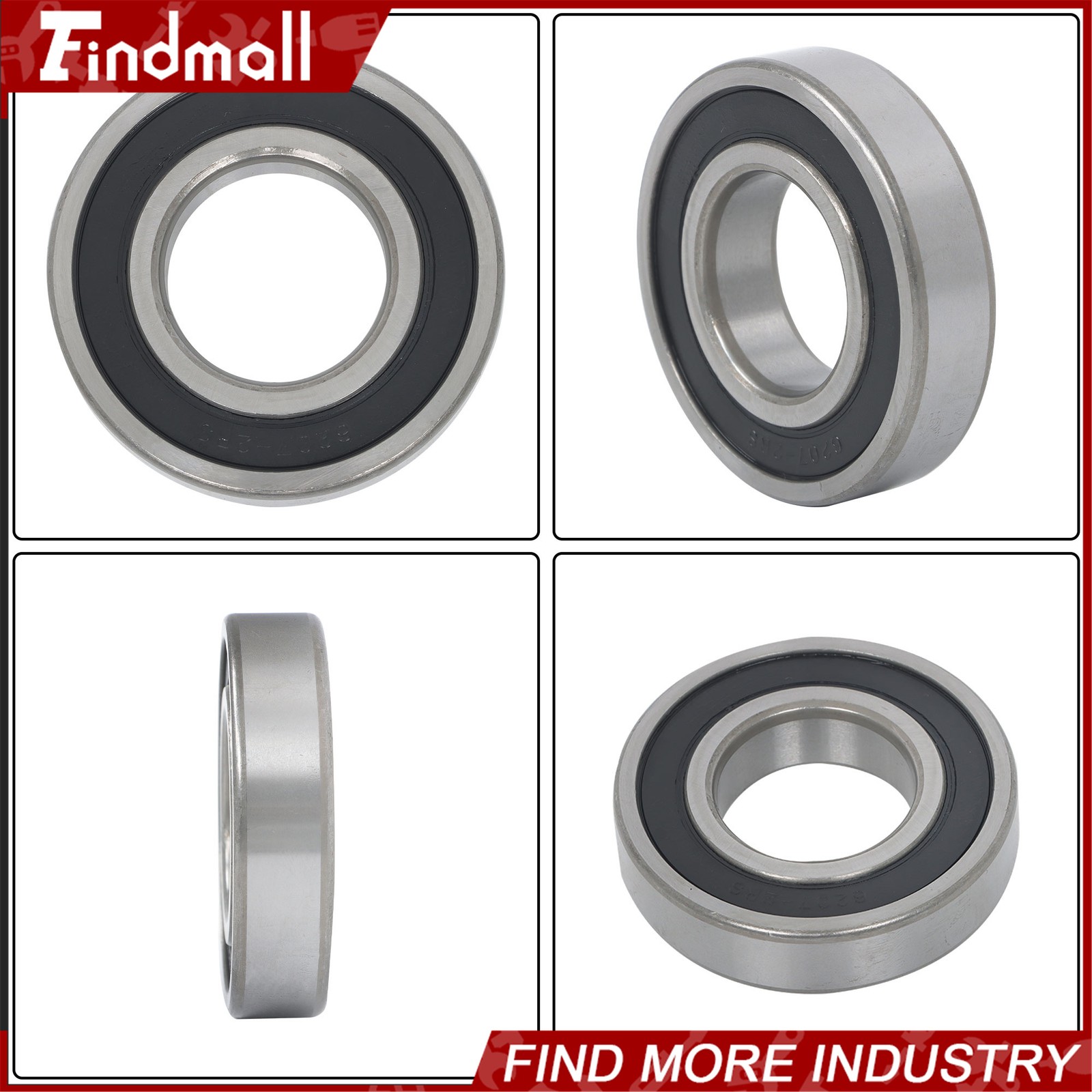 Findmall 6207-2RS Deep Groove Bearings 10pcs 35mm x72mm x17mm Sealed