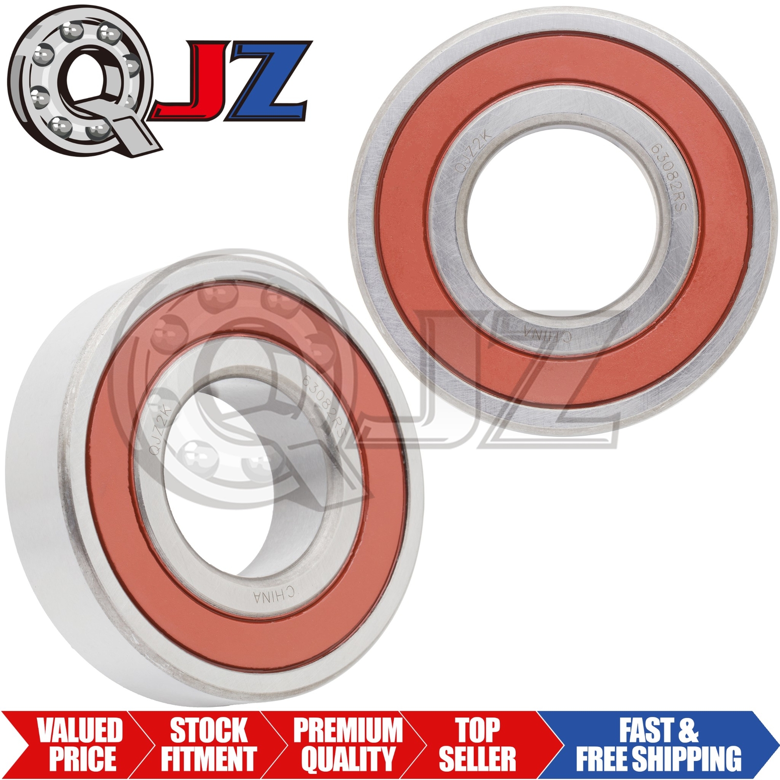 [Qty.2] 6308-2RS Radial/Deep Groove Ball Bearing [40mm ID x 90mm OD x 23mm W]