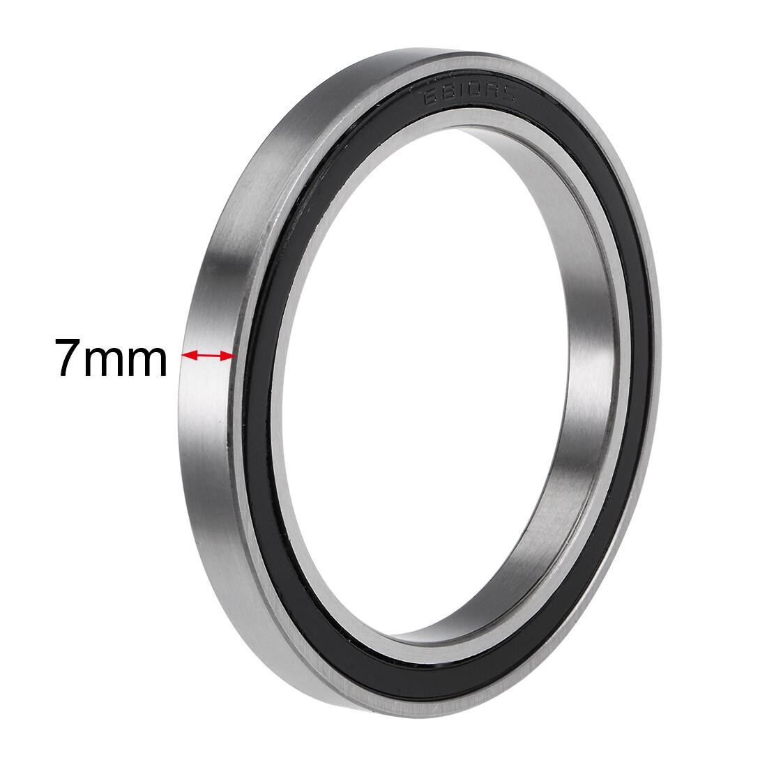 2pcs 6810-2rs Deep Groove Ball Bearings Double Sealed Chrome Steel Z2