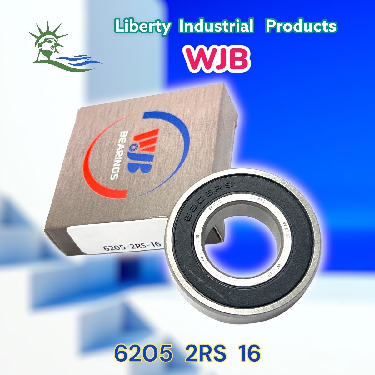 WJB 6205-2RS-16 Ball Bearing Rubber Sealed 1″ x 52mm x 15mm By Premium Brg