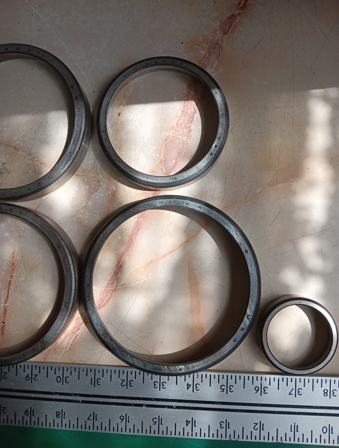 TIMKEN ASSORTED ROLLER BEARING CUPS – 27620 792A 28920 792 1922 – LOT OF 6 Races