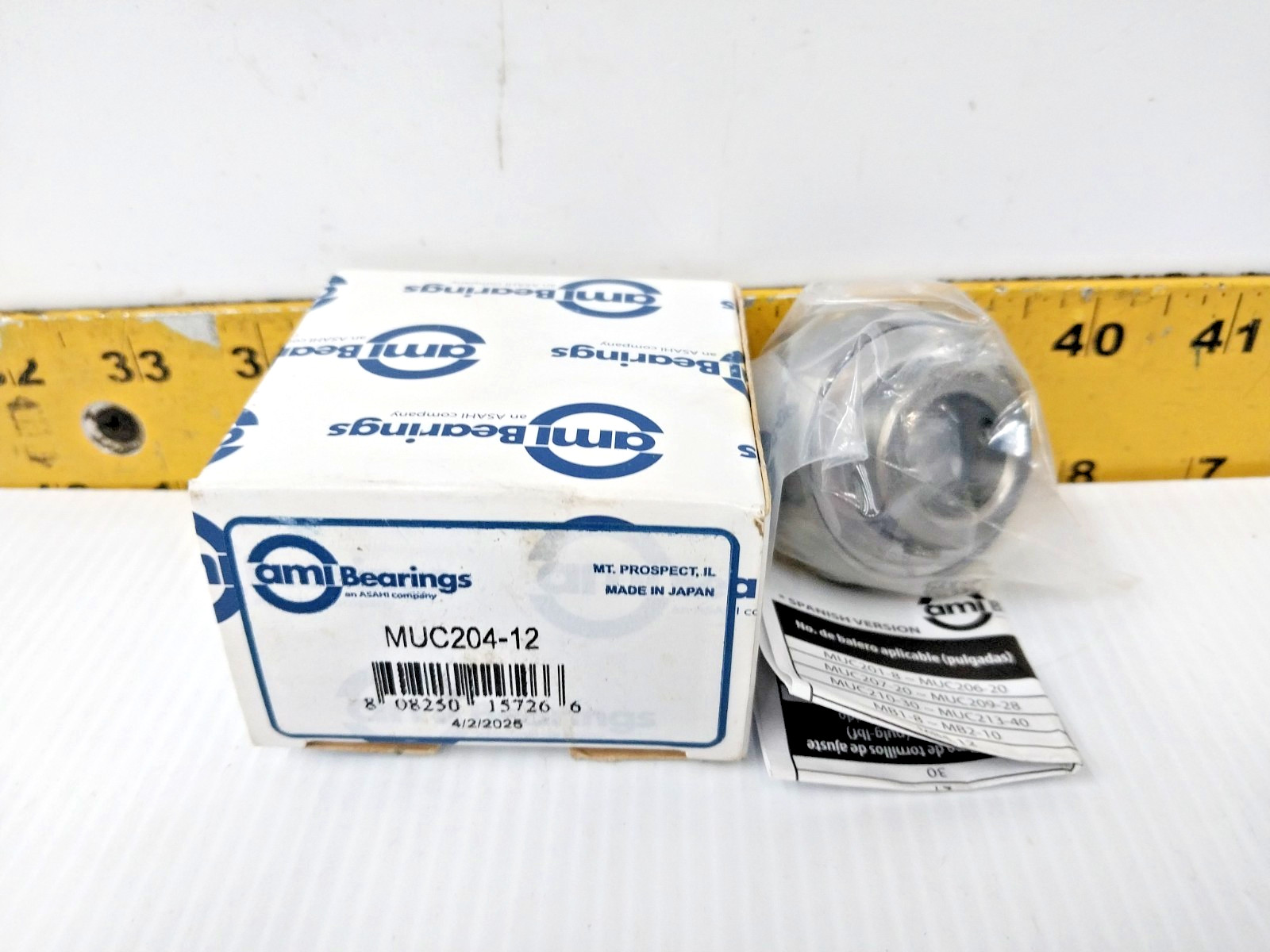 New ami Bearings Stainless Steel Bearing Insert 3/4″ Bore MUC204-12