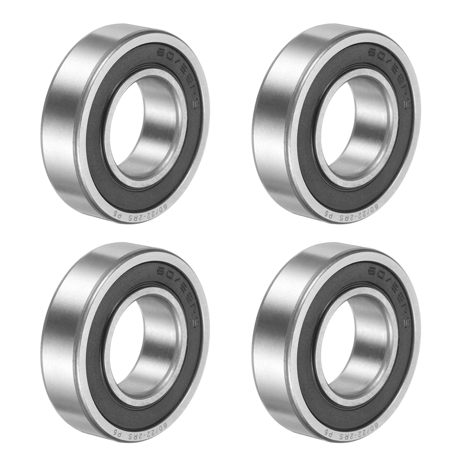 4 Pcs 60/22-2RS Deep Groove Ball Bearing 22 x 44 x 12mm ZV4 Double Rubber