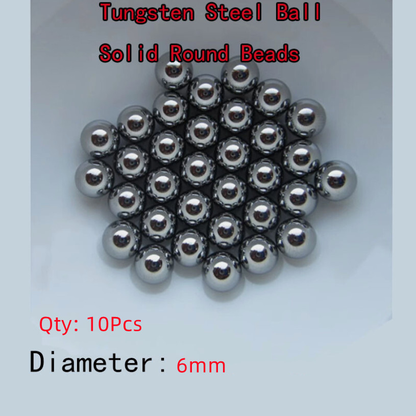 6mm Diameter Tungsten Steel Ball Solid Round Beads Tungsten Carbide Balls 10Pcs