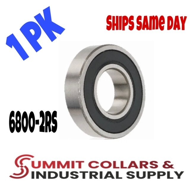6800-2RS Ball Bearing Supreme Rubber Sealed 10x19x5 mm (Qty 1)