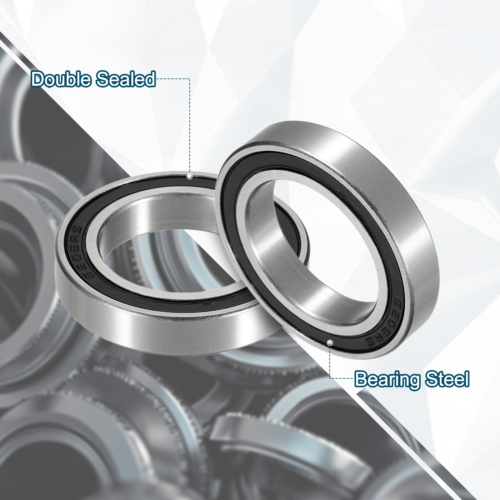 2 Pcs 24377-2RS Non-Standard Ball Bearings 24mm ID x 37mm OD x 7mm Thickness
