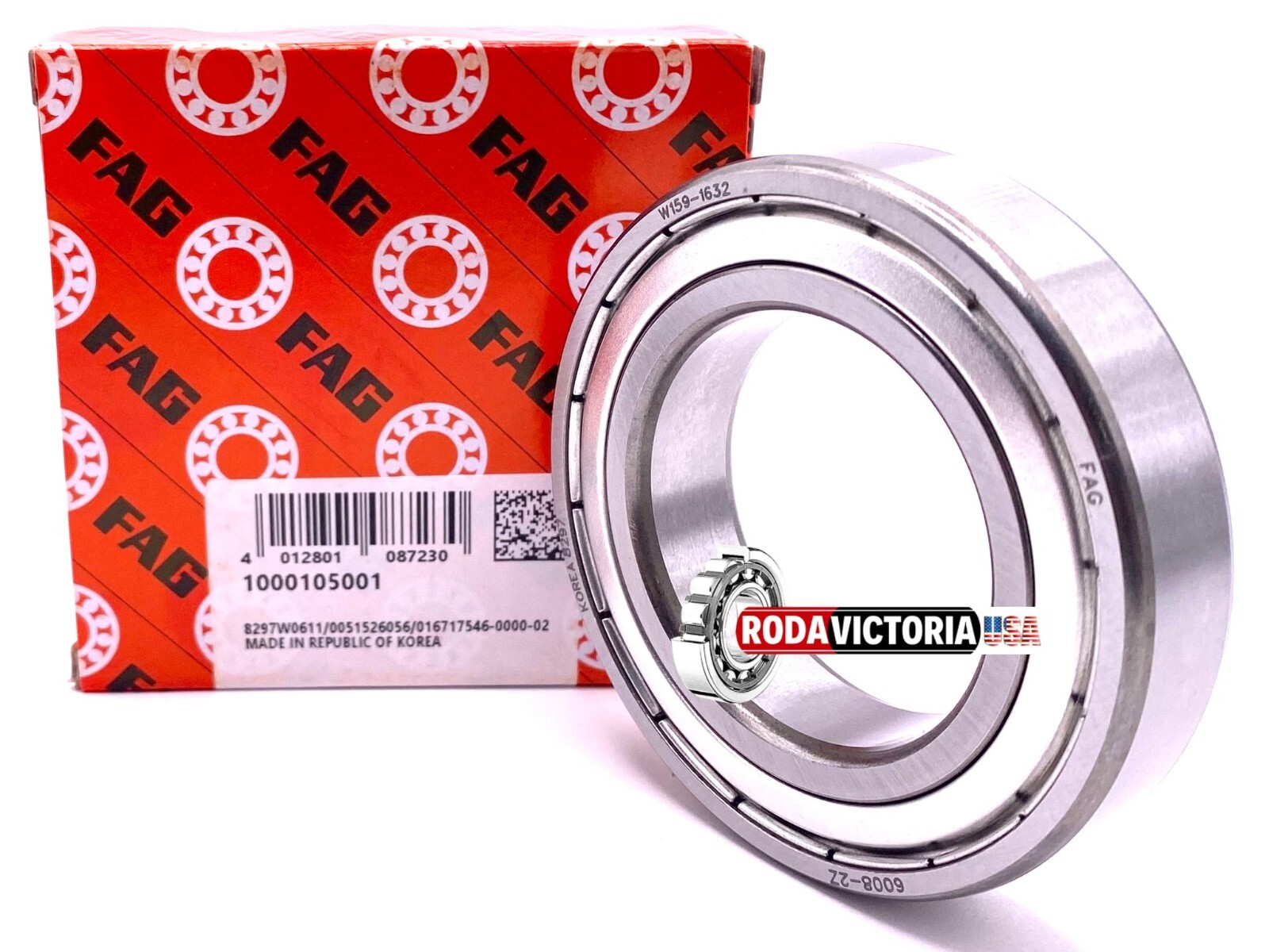 FAG 6008 ZZ C3 DEEP GROOVE BALL BEARING, METAL SHIELDED 40x68x15 mm