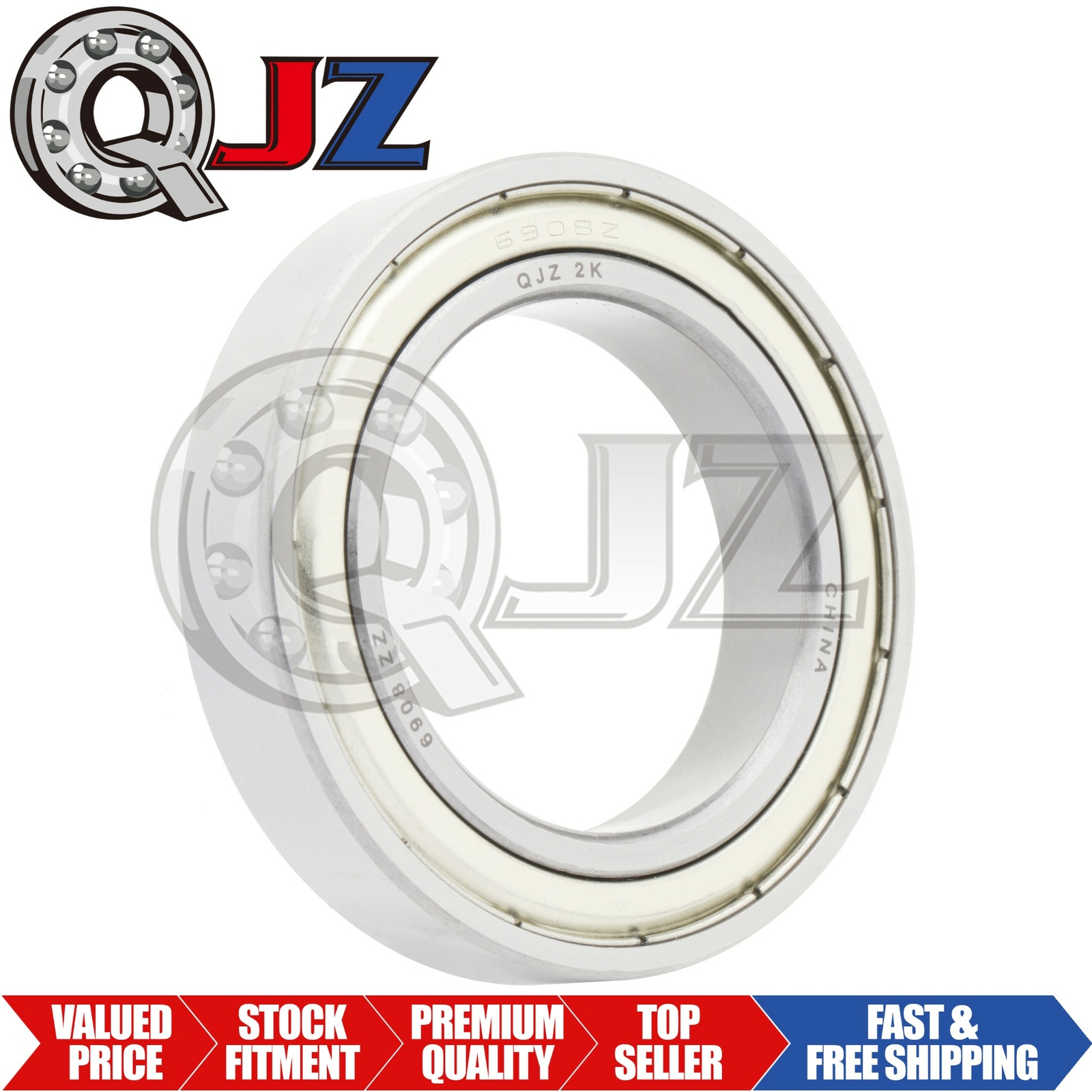 [1-Pack] 6908-ZZ Radial/Deep Groove Ball Bearing 40mm x 62mm x 12mm Metal Shield