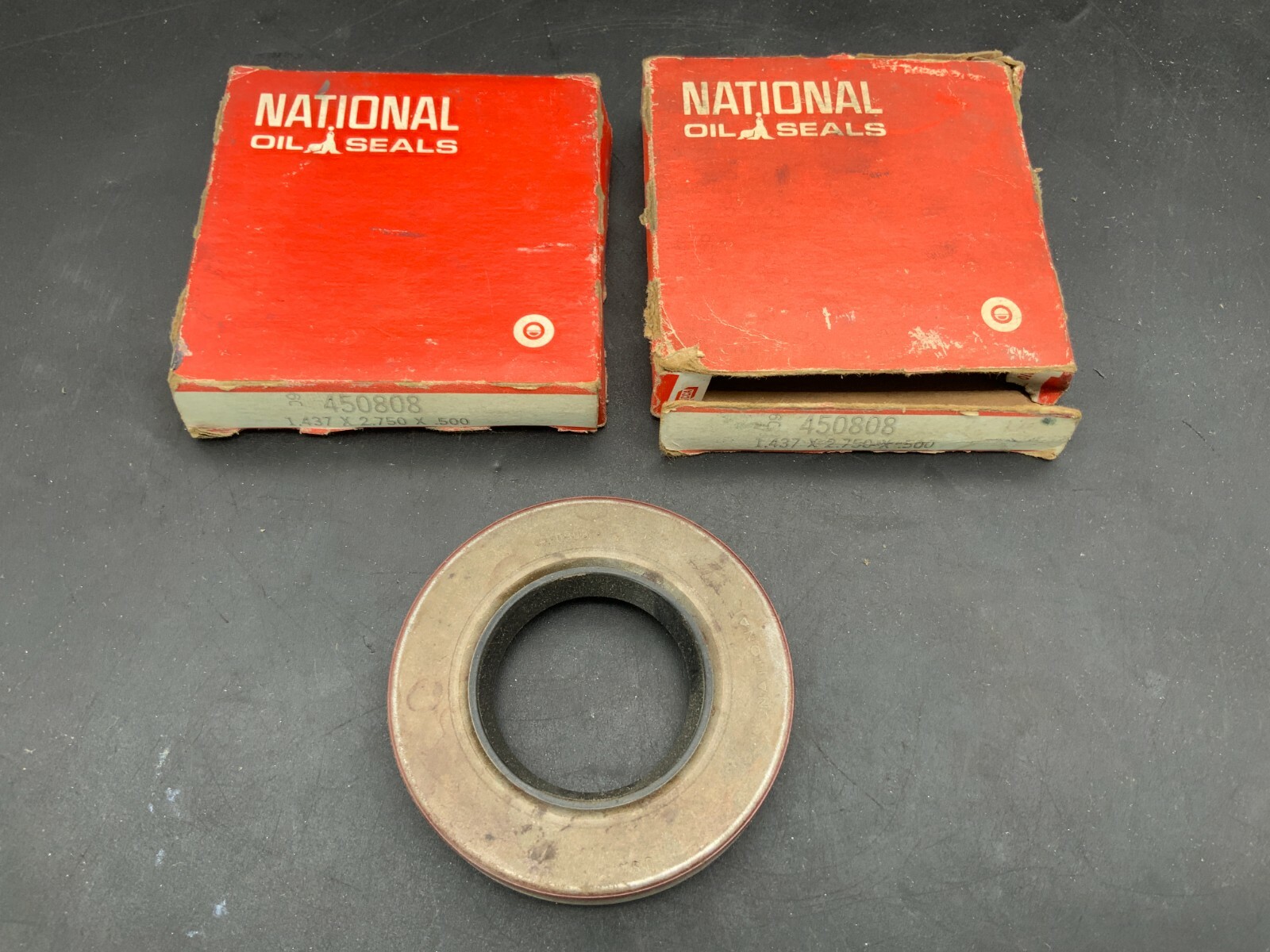 (2) National 450808 Oil Seal – 2.750″ OD X 1.437″ ID X 0.500″ Wide