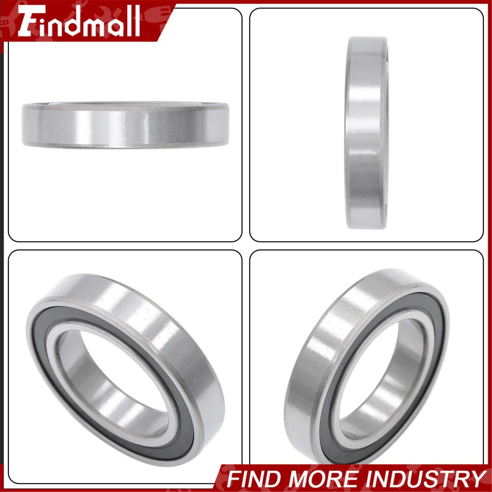Findmall 6010-2RS Deep Groove Bearings 10pack 50x80x16mm Rubber Sealed Set