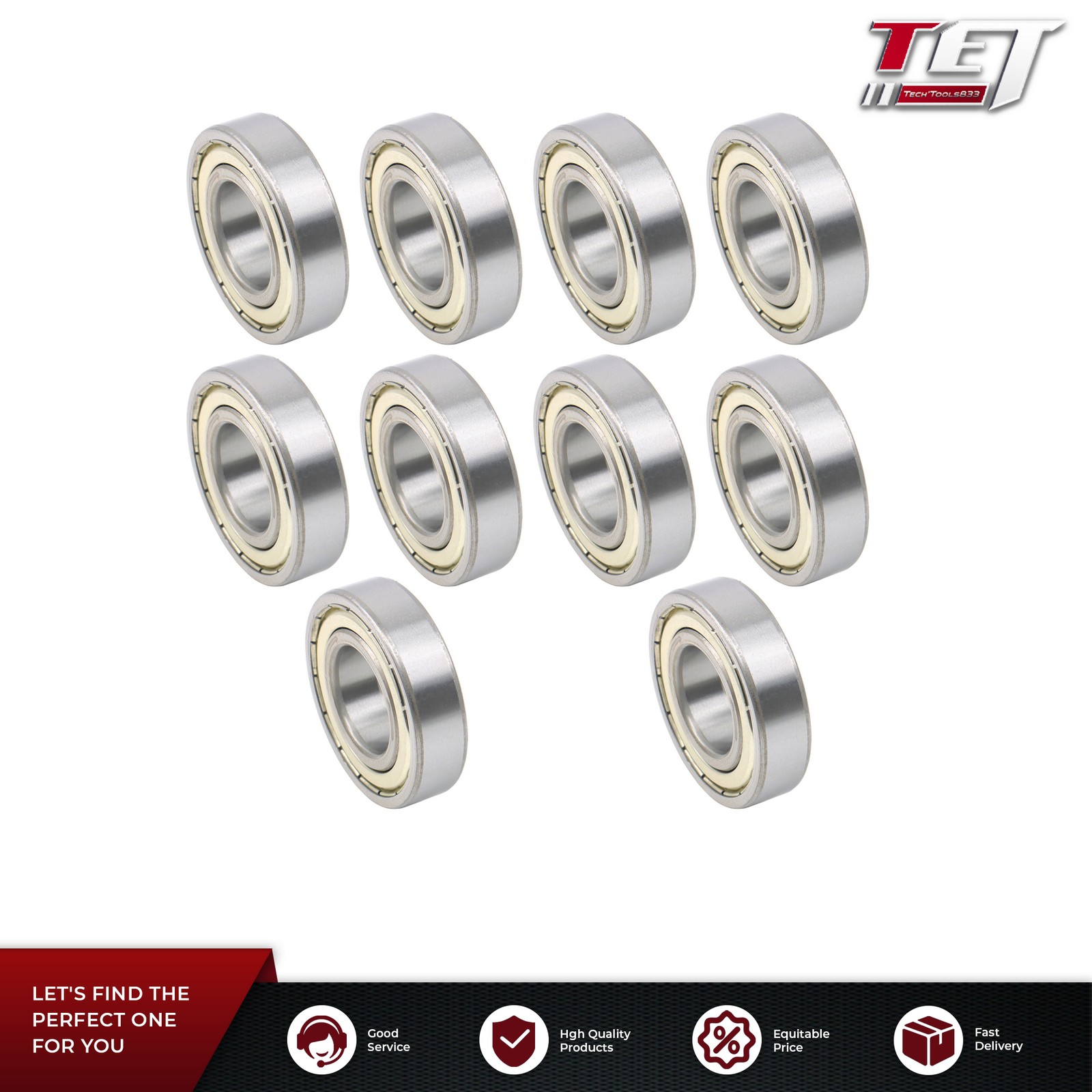 10Pcs 6206-ZZ Deep Groove Ball Bearings 30mm Inner Dia 62mm OD 16mm Metal Sealed