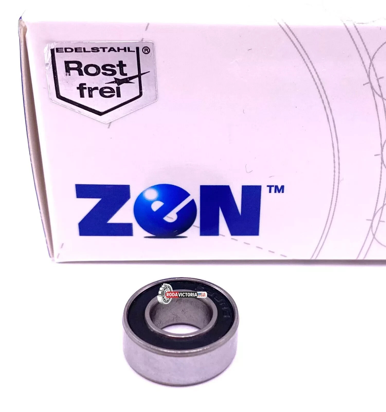 ZEN 688 2RS W6 Deep Groove Ball Bearing, Rubber Sealed 8x16x6 mm