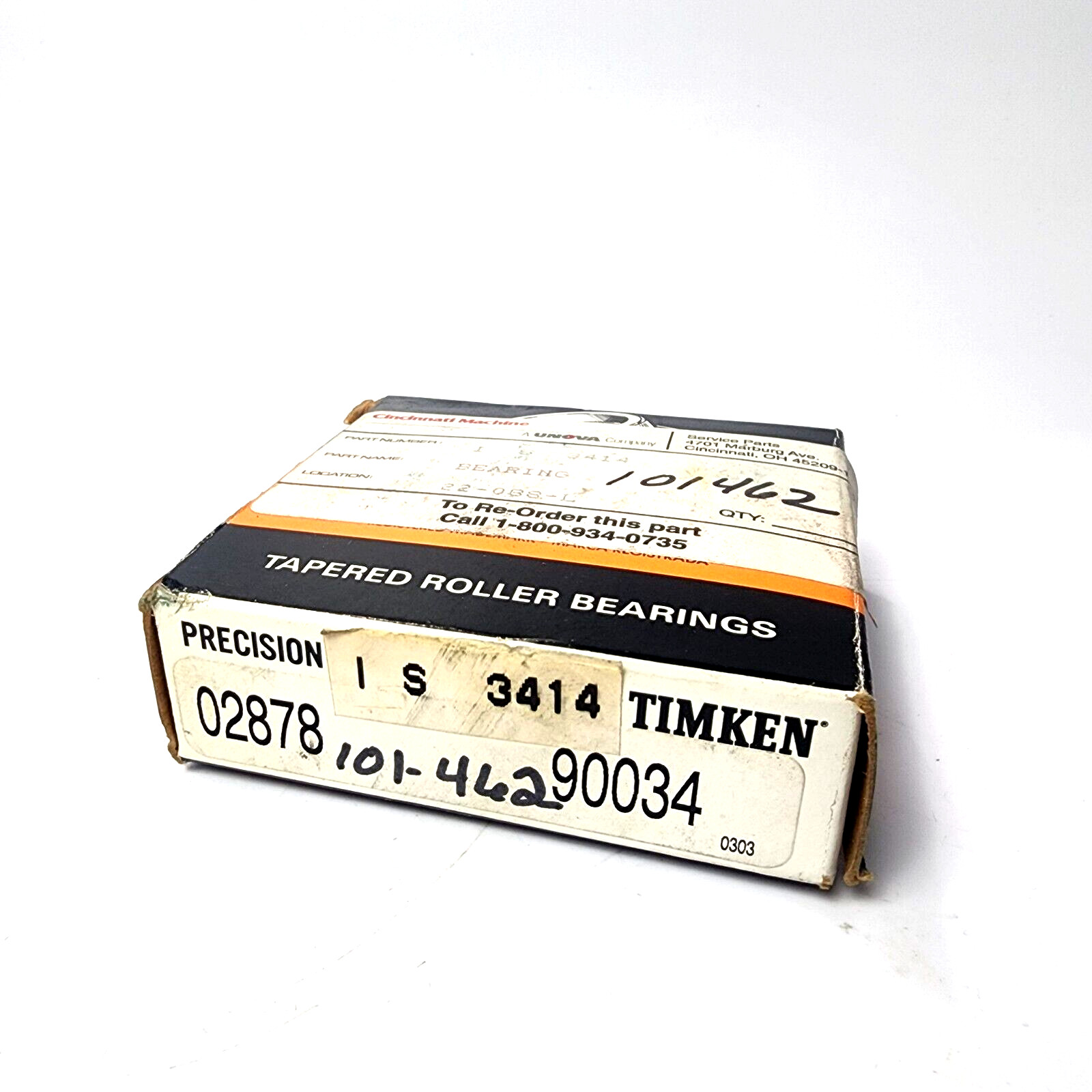 New Genuine Timken 02878 90034 ( Class 0 ) Precision Tapered Roller Bearing SET