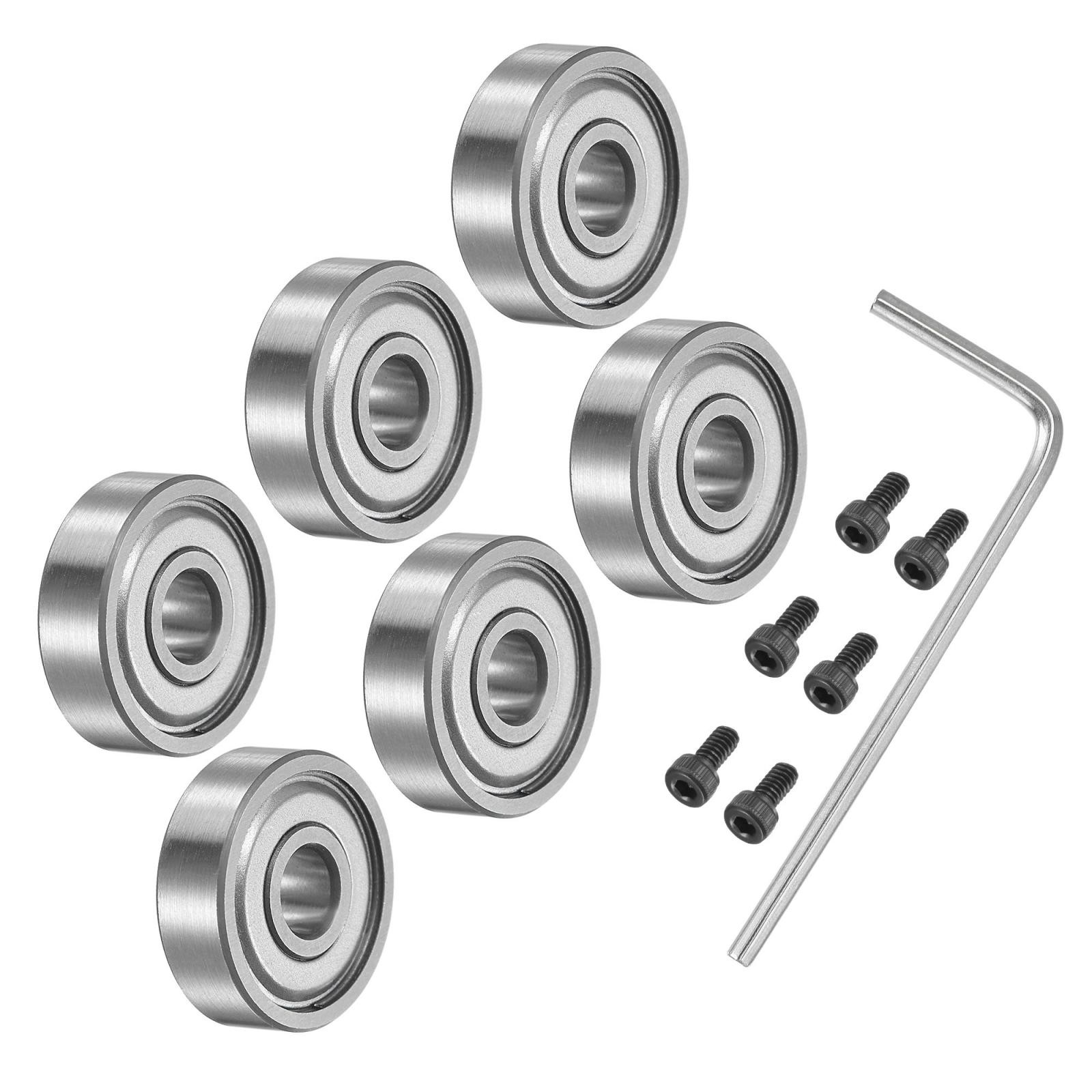 6pcs Bearing Accessory Kit 3/16″ I.D. 5/8″ OD Top Mounted Bearings