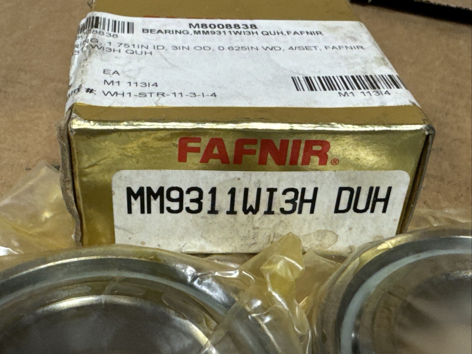 NEW FAFNIR MM9311WI3H DUH Superprecision Bearings 1.751”x3”x.625” MM9311WI3HDUH