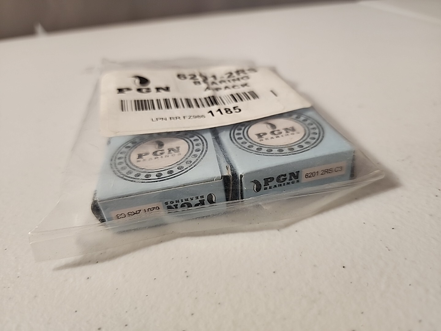 (4) 6201-2RS Premium Rubber Seal Ball Bearing C3 EMQ, 12x32x10, 6201 2RS 6201rs