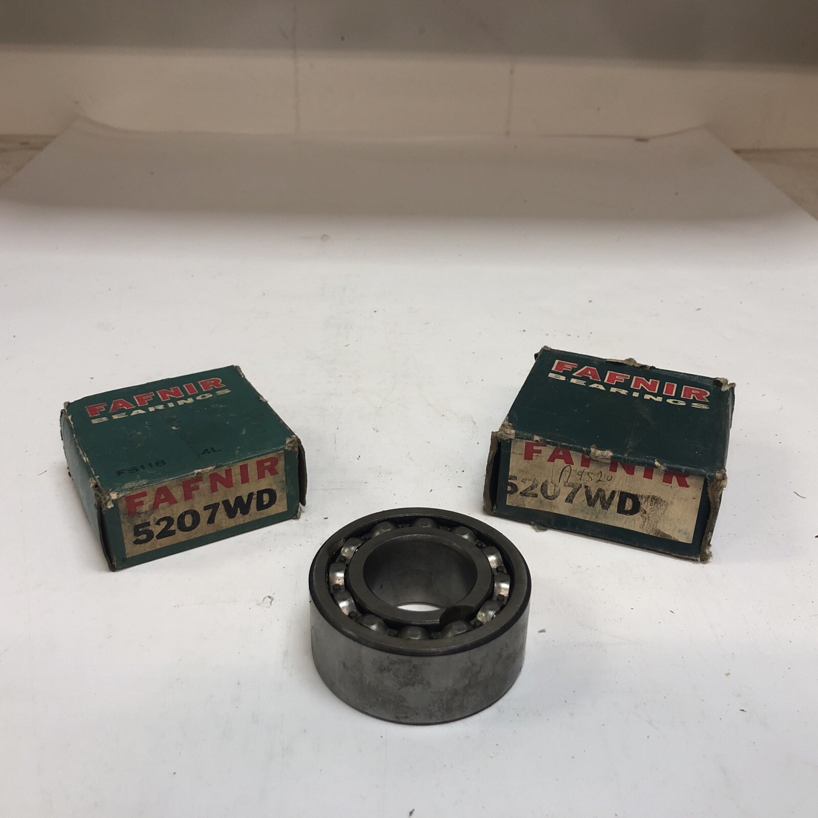 Lot Of 2 New Fafnir 5207WD 35mm Bore 72mm W Double Row Angular Contact Bearing