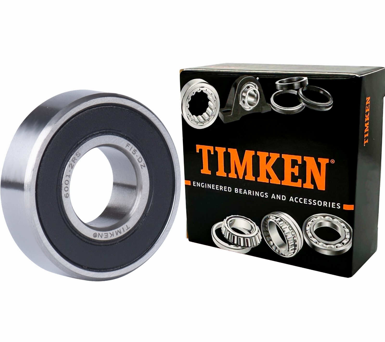 (Qty.10) TIMKEN 6001-2RS 12X28X8MM Double Rubber Seal Ball Bearings 6001RS