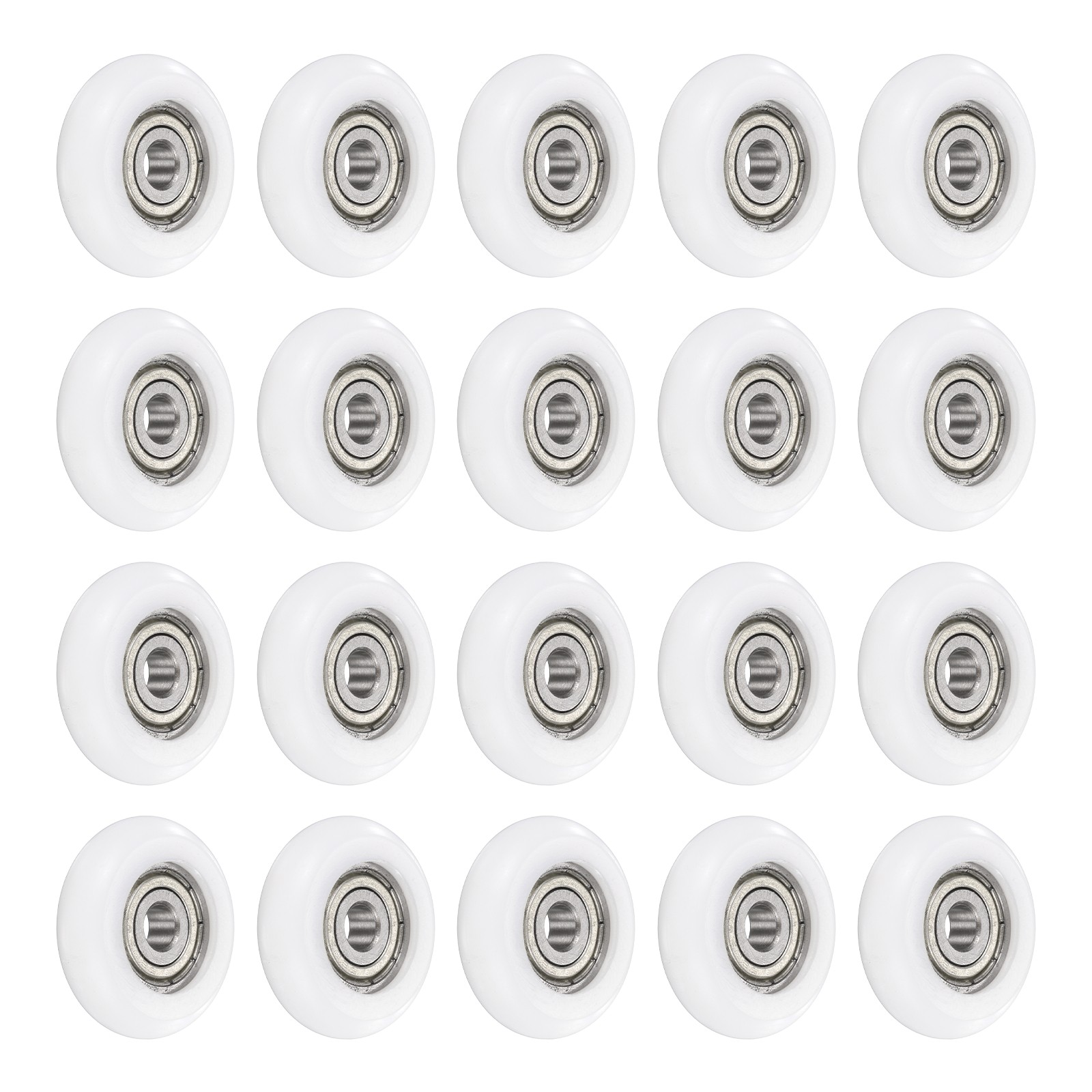 20pcs 5x25x7mm Shielded Chrome Steel Bearings for +POM Guide, White
