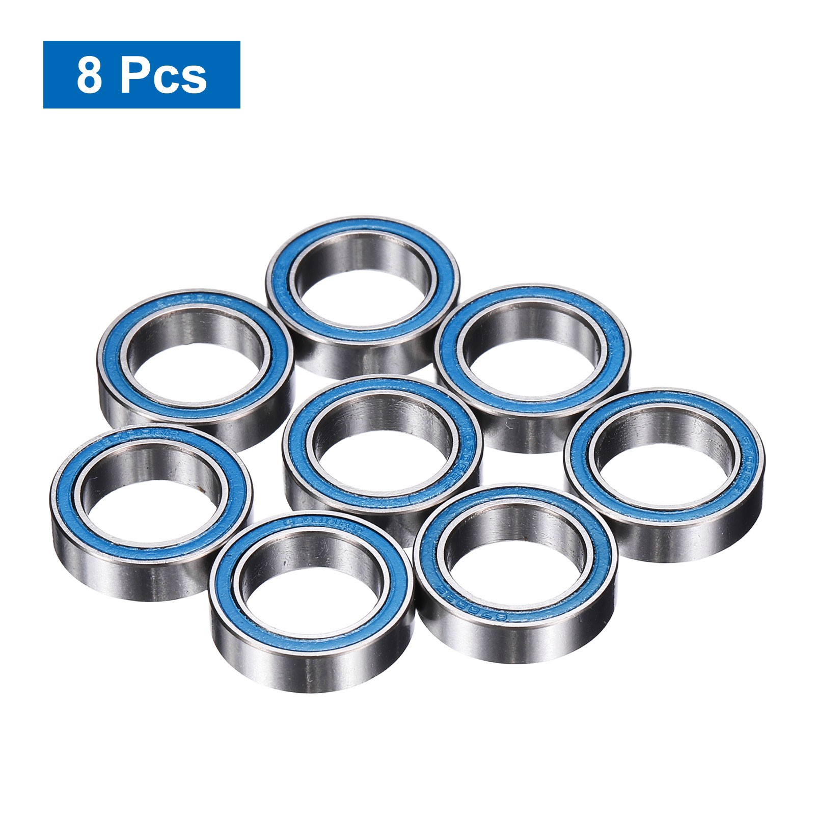 8 Pcs 6700-2RS Deep Groove Micro Bearing, 10x15x4mm Double Rubber Sealed