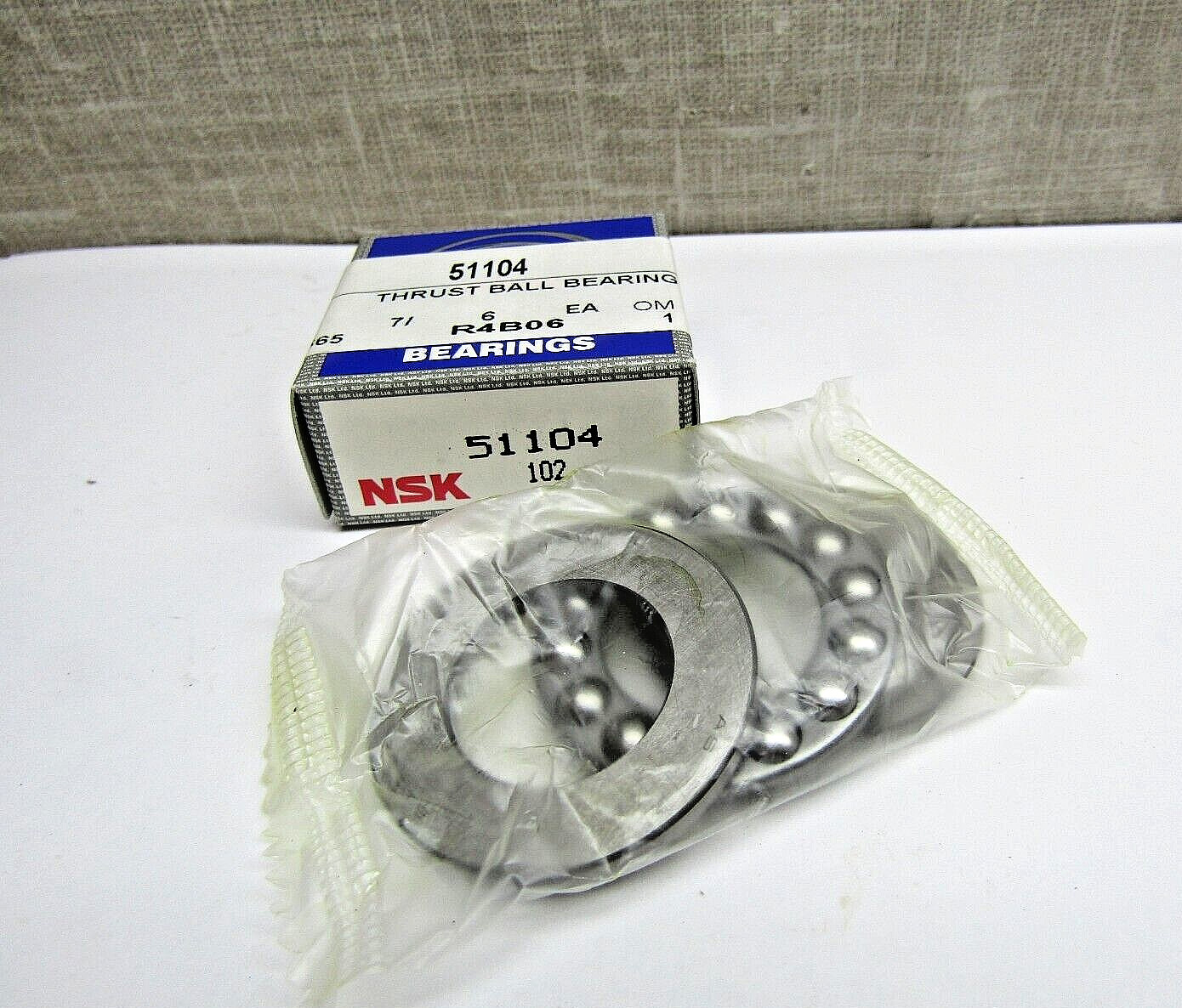 NSK 51104 20mm X 35mm X 10mm Ball Thrust Bearing Made in Japan