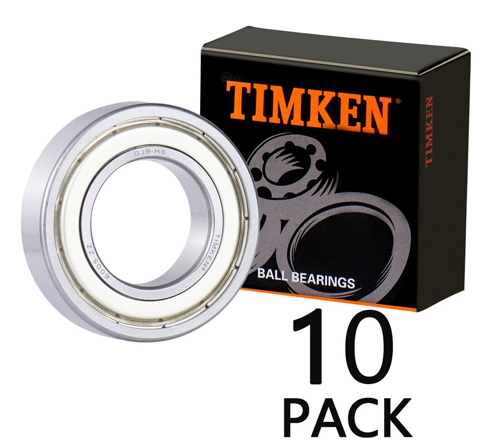 (10 PACK) TIMKEN 6005-ZZ 6005-2Z 25X47X12MM Double Metal Seal Ball Bearings