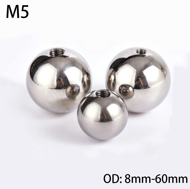 304 Stainless Steel Ball Half Hole M5 Thread Steel Ball Outer Diameter: 8mm-60mm