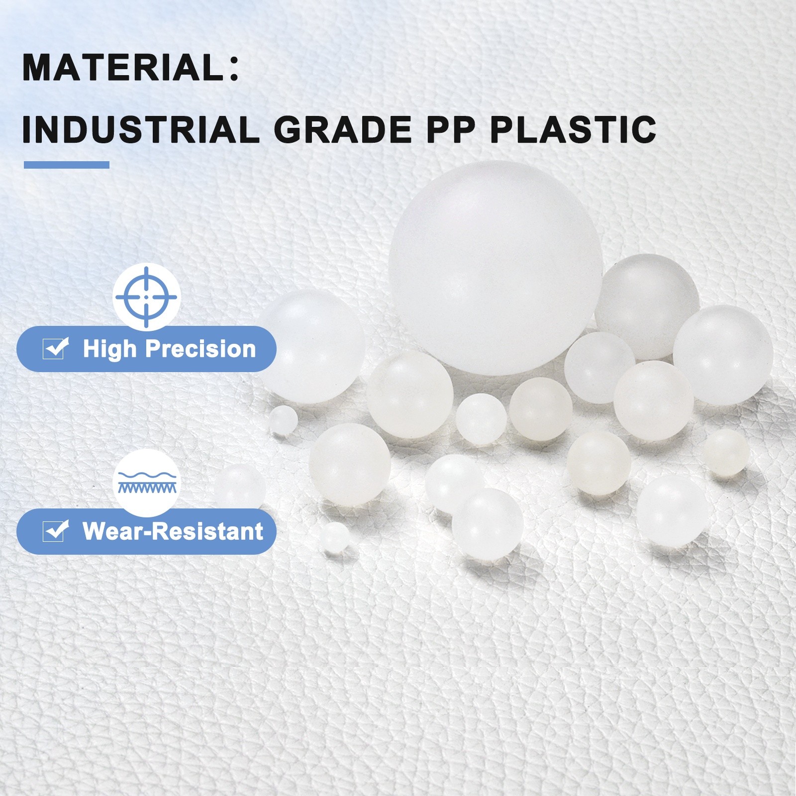 100pcs PP Plastic Bearing Balls 5mm Precision G2 White for Toys