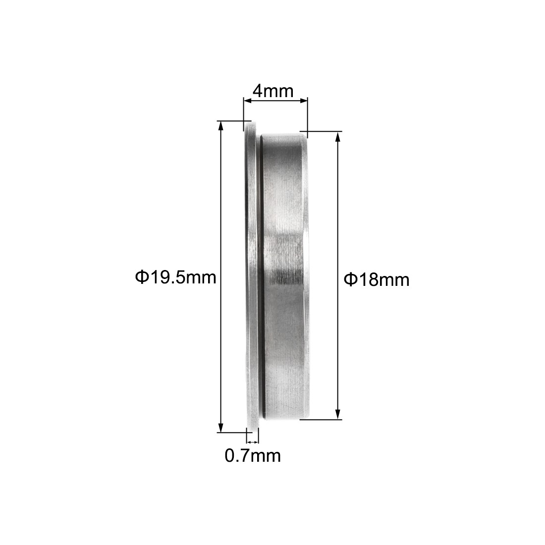 F6701ZZ Flange Ball Bearing 12x18x4mm ABEC-3 Chrome Steel Bearings 2pcs