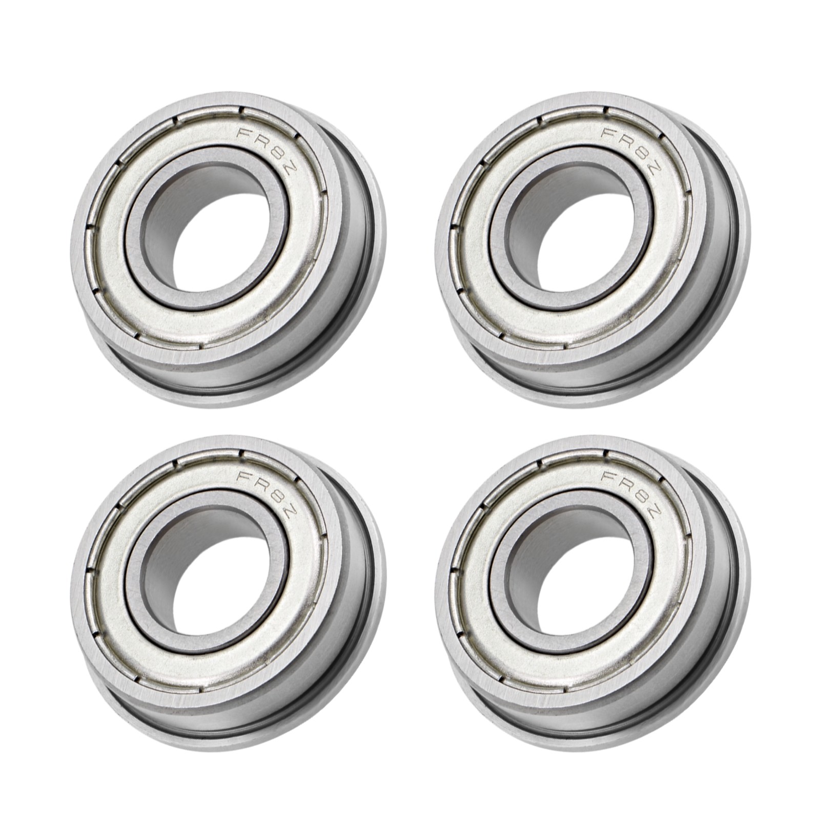 4Pcs Chromium Steel Double Sealed Flange Ball Bearing FR8ZZ, 1/2″x1-1/8″x5/16″